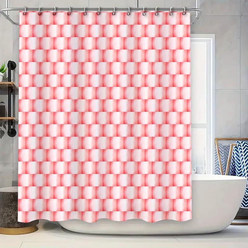 Pink White Checkered Shower Curtain Waterproof Bathroom Decor Customizable Length Water Splashing Proof Non Slip Modern Home Dec W60H190(CM)-1 Pcs
Pink White Checkered Shower Curtain Waterproof Bathroom Decor Customizable Length Water Splashing Proof Non Slip Modern Home Dec W60H190(CM)-1 Pcs