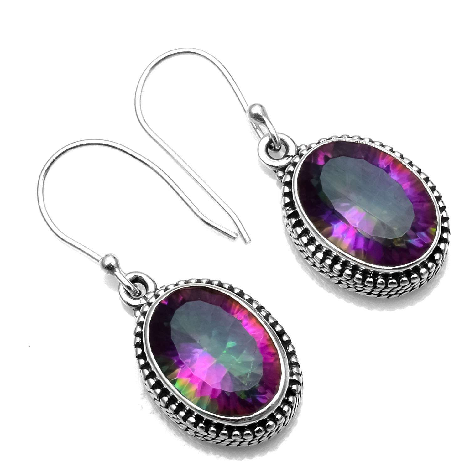 Mystic Topaz Gemstone Earrings Solid 925 Sterling Silver Handmade Earrings Jewelry Gift For Women And Girls E-1088
Mystic Topaz Gemstone Earrings Solid 925 Sterling Silver Handmade Earrings Jewelry Gift For Women And Girls E-1088