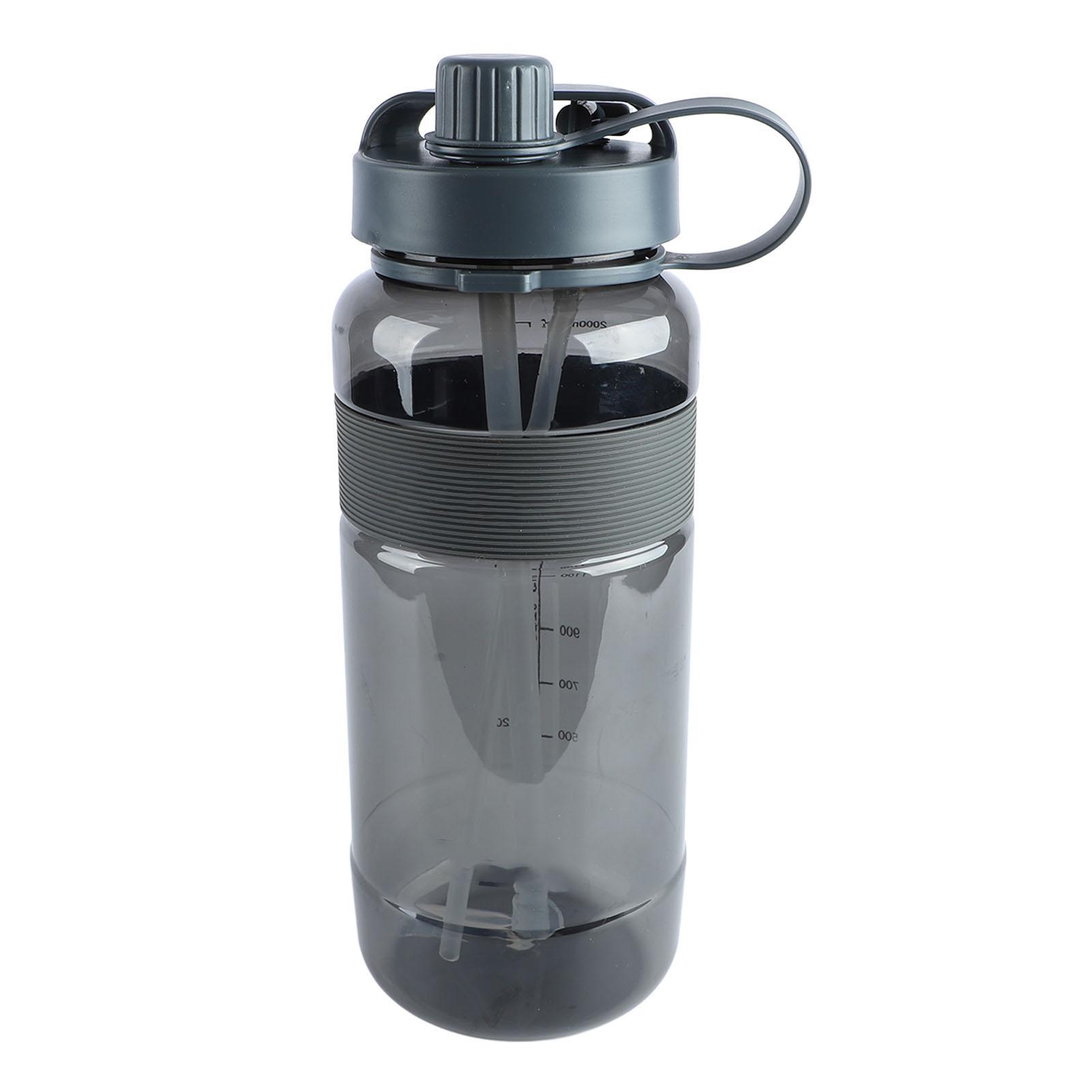 Sports Water Bottle Leakage Proof Detachable Silicone Straw Portable Drinking Bottle with Handle Strap 2000ml Gray
Sports Water Bottle Leakage Proof Detachable Silicone Straw Portable Drinking Bottle with Handle Strap 2000ml Gray