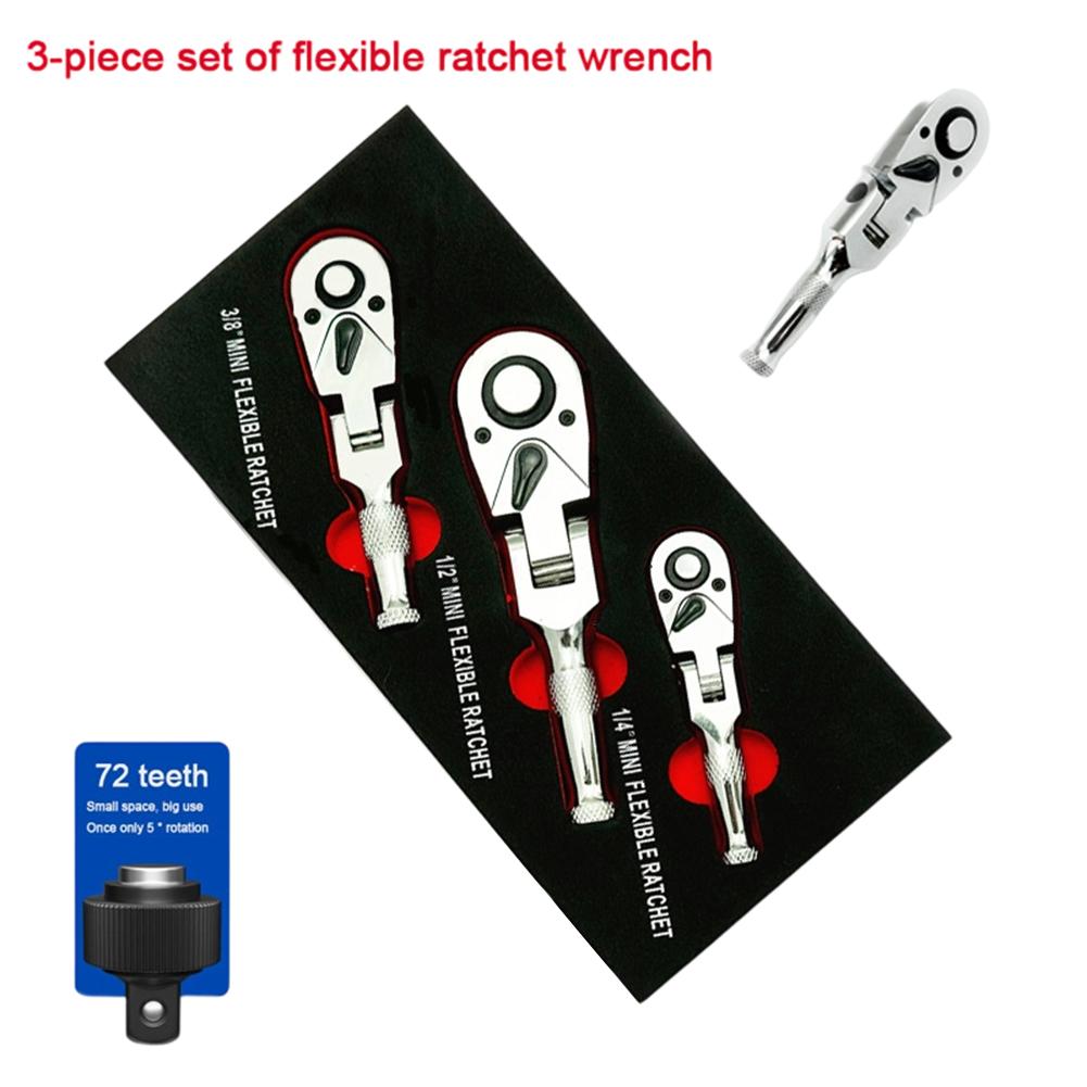 72-Tooth Mechanism 3PCS Ratchet Set DIY Projects 1 2 Inch Chrome Vanadium Steel Confined Space Use Engineering Design China Mainland
72-Tooth Mechanism 3PCS Ratchet Set DIY Projects 1 2 Inch Chrome Vanadium Steel Confined Space Use Engineering Design China Mainland