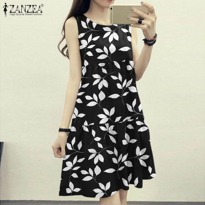 ZANZEA Женское повседневное летнее платье без рукавов с круглым вырезом
ZANZEA Женское повседневное летнее платье без рукавов с круглым вырезом