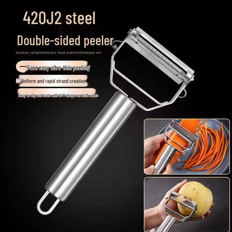 Multi-Functional Stainless Steel 3-in-1 Peeler & Grater with Double-Sided Blade for Home Use - Free Shipping 304 Stainless Steel Triangular Handle with PP Bag
Multi-Functional Stainless Steel 3-in-1 Peeler & Grater with Double-Sided Blade for Home Use - Free Shipping 304 Stainless Steel Triangular Handle with PP Bag