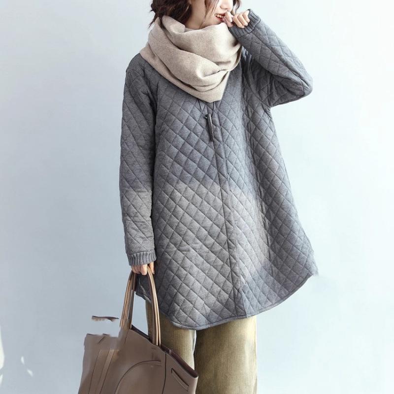 Diamond Quilted Chinese Style Women s Mid-Length Cotton Jacket - Retro, Simple, and Versatile Double Extra Large сірий колір
Diamond Quilted Chinese Style Women s Mid-Length Cotton Jacket - Retro, Simple, and Versatile Double Extra Large сірий колір