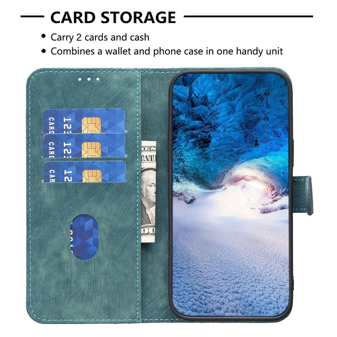 For iPhone 15 Pro Mobile Phone Stand Case Wallet Imprinted Rhombus PU Leather Anti-Drop Phone Cover Green
For iPhone 15 Pro Mobile Phone Stand Case Wallet Imprinted Rhombus PU Leather Anti-Drop Phone Cover Green
