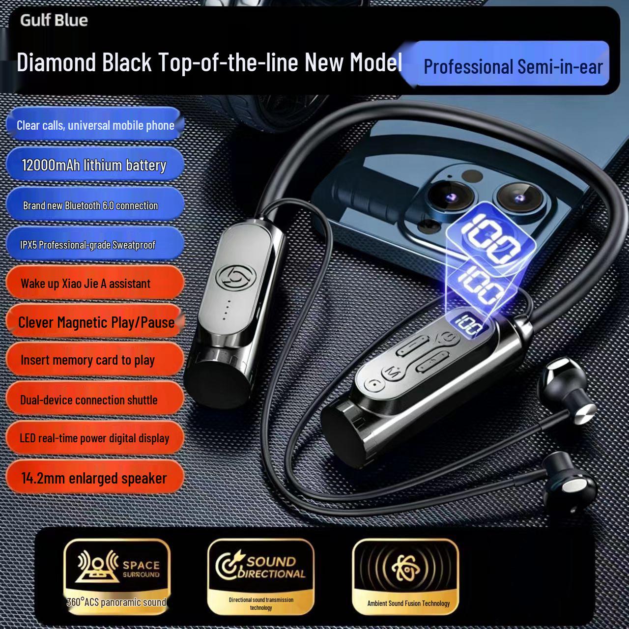 Ultra-Long Standby Bluetooth Neckband Earphones for Sports & Running
Ultra-Long Standby Bluetooth Neckband Earphones for Sports & Running