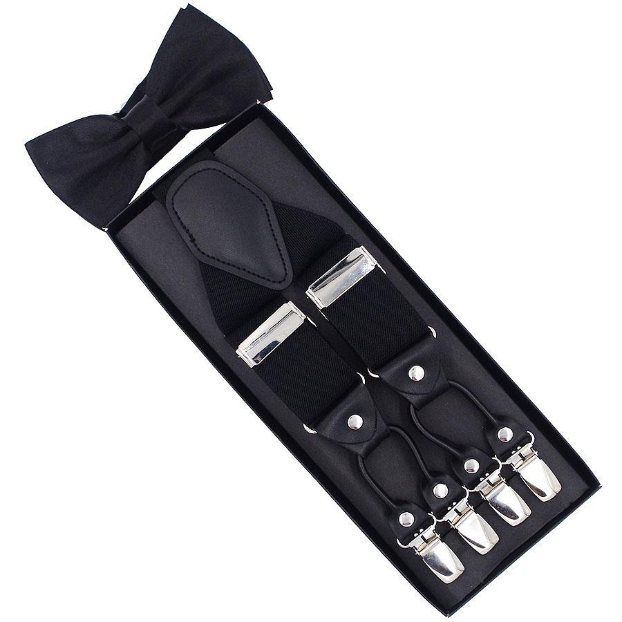 New Suspenders Set leather 6 Clips Braces with Bow Tie Vintage Casual Suspensorio Trousers Strap Father/Husband s Gift чёрный
New Suspenders Set leather 6 Clips Braces with Bow Tie Vintage Casual Suspensorio Trousers Strap Father/Husband s Gift чёрный