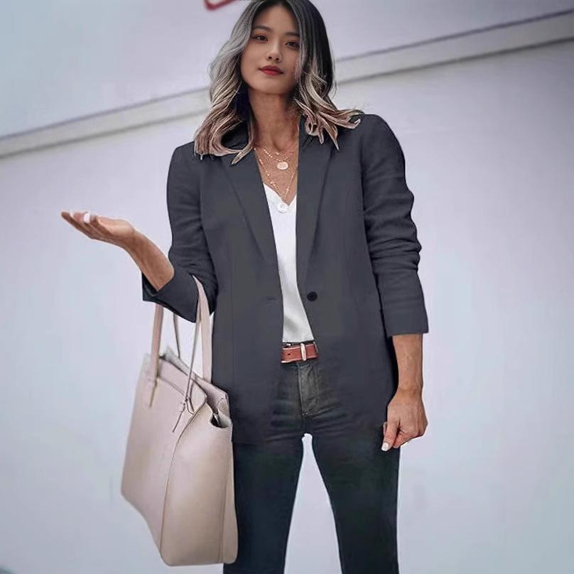 2024 Женская Мода Повседневный Однотонный Кардиган Пиджак Костюма с Длинным Рукавом Large серый
2024 Женская Мода Повседневный Однотонный Кардиган Пиджак Костюма с Длинным Рукавом Large серый