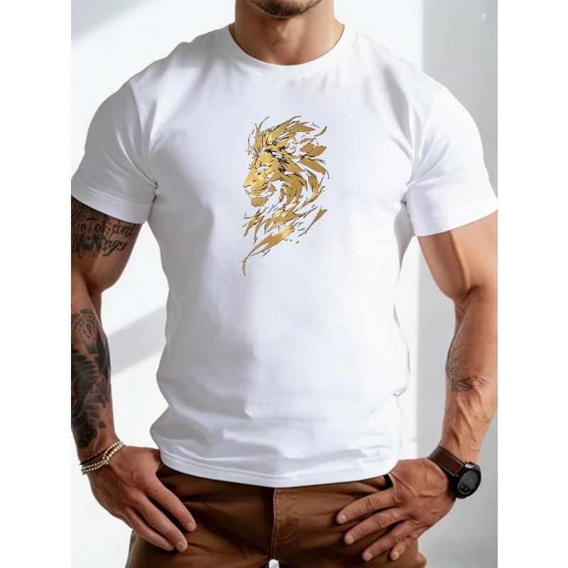European sizes Men s Lion s Head Print T-Shirt - Soft Loose Fit Casual Tee with Lion Head, Round Neck Short Sleeve Top Suitable for Daily Wear 4XL білий
European sizes Men s Lion s Head Print T-Shirt - Soft Loose Fit Casual Tee with Lion Head, Round Neck Short Sleeve Top Suitable for Daily Wear 4XL білий