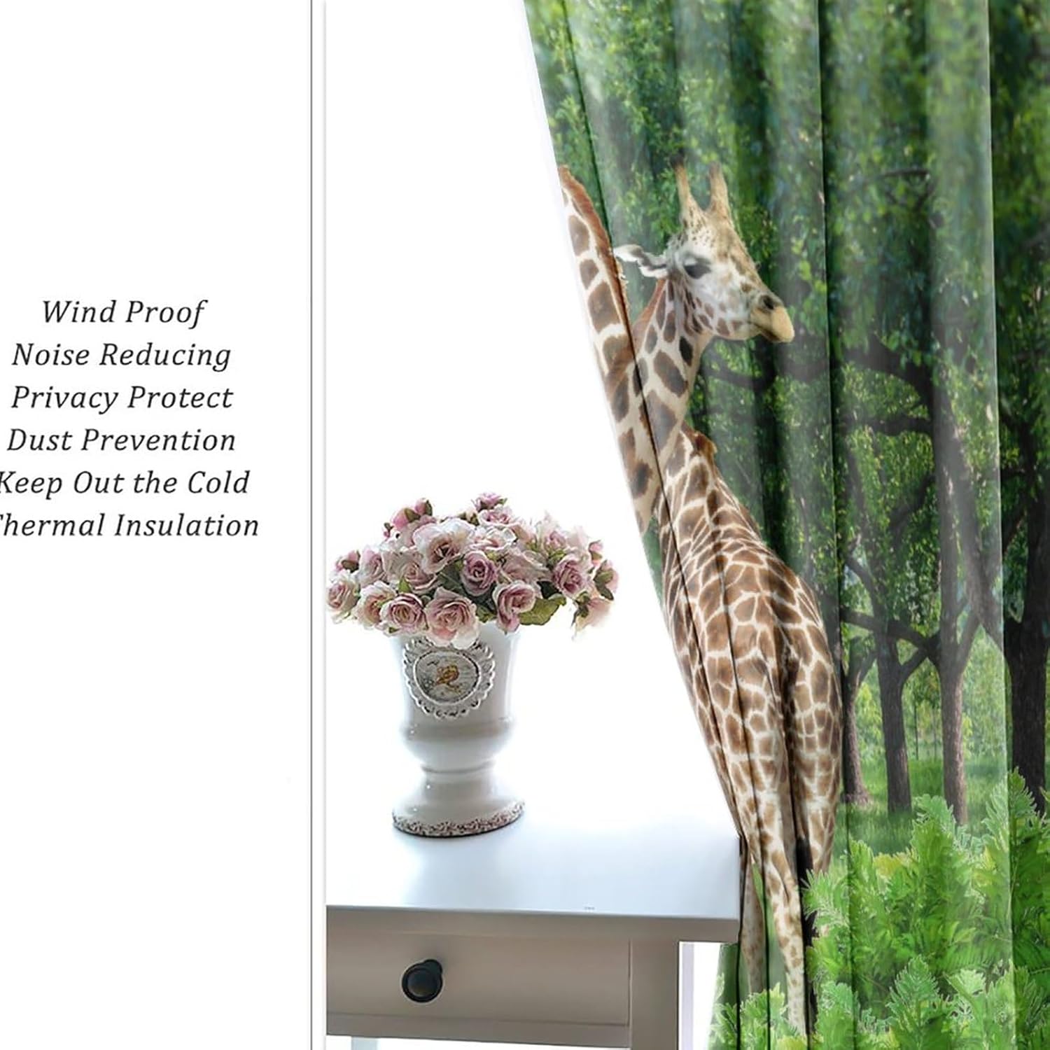 Tropic Jungle Giraffe Curtains for Bedroom,Plant Green Leaf Abstract Forest Wild Thermal Insulated Room Darkening Grommet Window Curtains & Drapes 21 W x 45 L (Pack of 2)
Tropic Jungle Giraffe Curtains for Bedroom,Plant Green Leaf Abstract Forest Wild Thermal Insulated Room Darkening Grommet Window Curtains & Drapes 21 W x 45 L (Pack of 2)