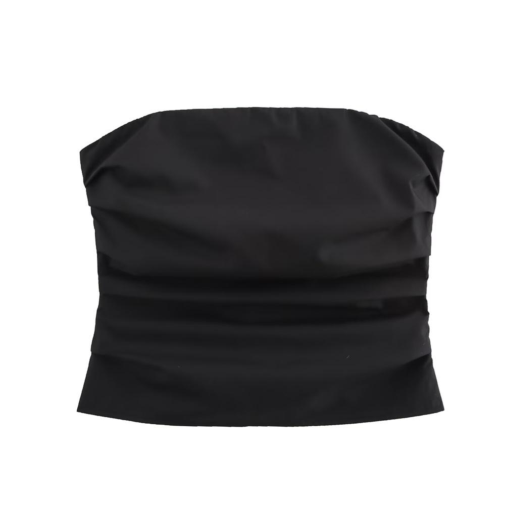 2025 Spring Women s Slim Strapless Top with Metal Zipper and Pleated Accents Large чёрный
2025 Spring Women s Slim Strapless Top with Metal Zipper and Pleated Accents Large чёрный