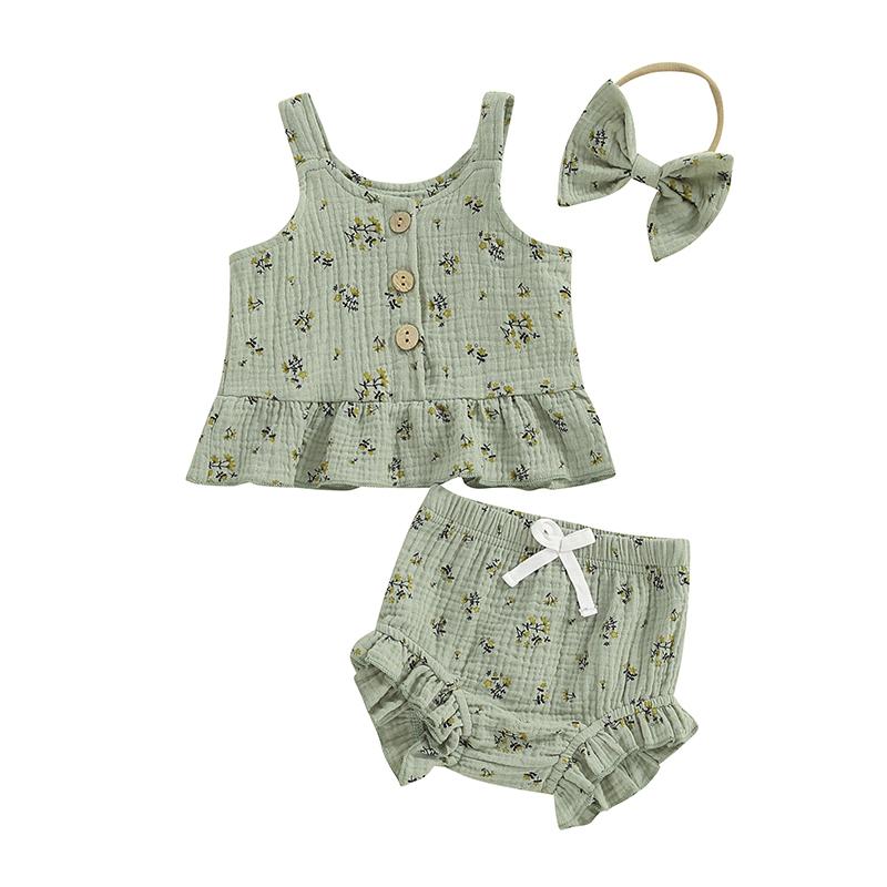 Summer Toddler Newborn Baby Girl Clothes Set Cotton Sleeveless Tank Tops Floral Print Shorts Headband Infant 3Pcs Outfits 70 зелёный
Summer Toddler Newborn Baby Girl Clothes Set Cotton Sleeveless Tank Tops Floral Print Shorts Headband Infant 3Pcs Outfits 70 зелёный