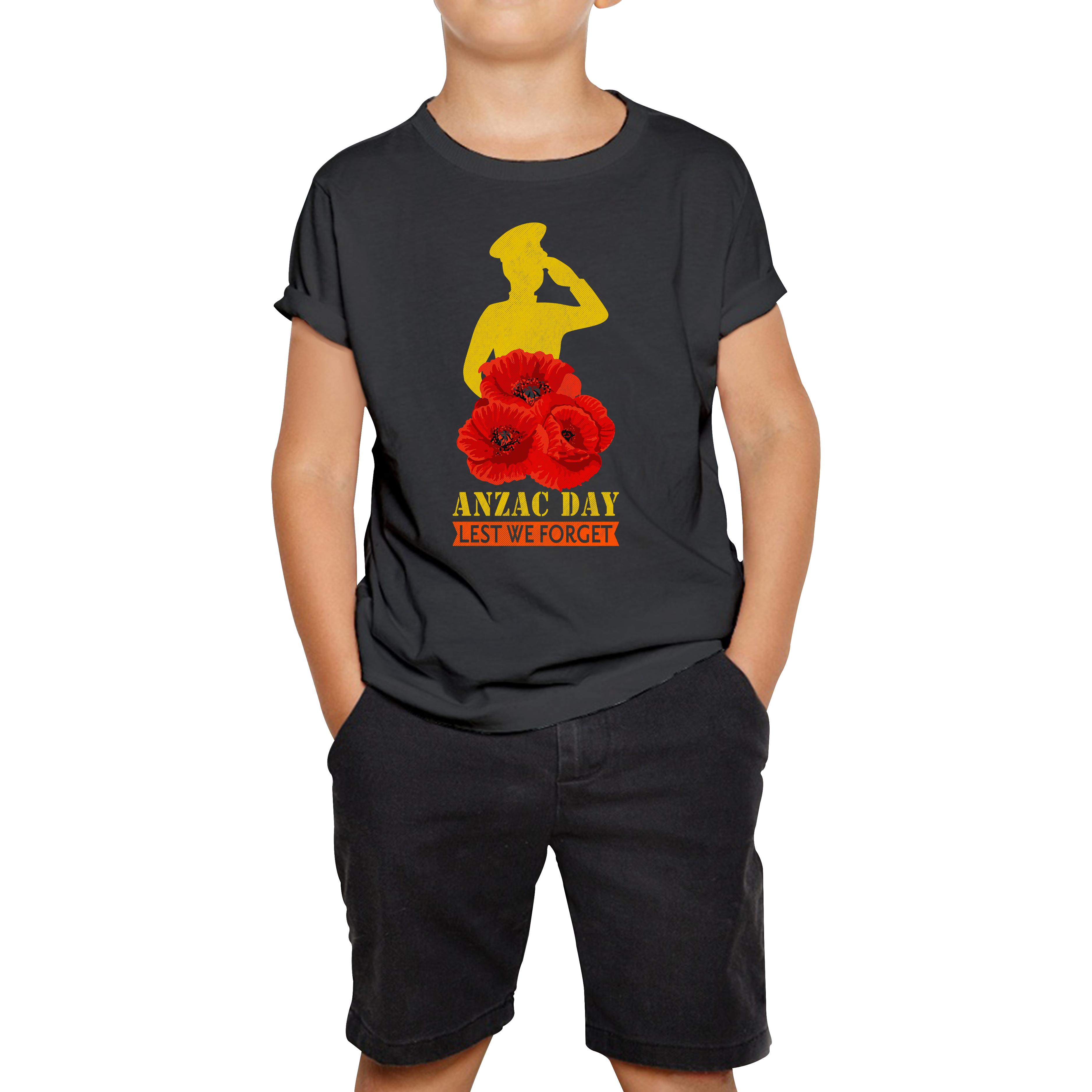Anzac Day Lest We Forget Poppy Flowers British Veteran Kids T Shirt 100
Anzac Day Lest We Forget Poppy Flowers British Veteran Kids T Shirt 100