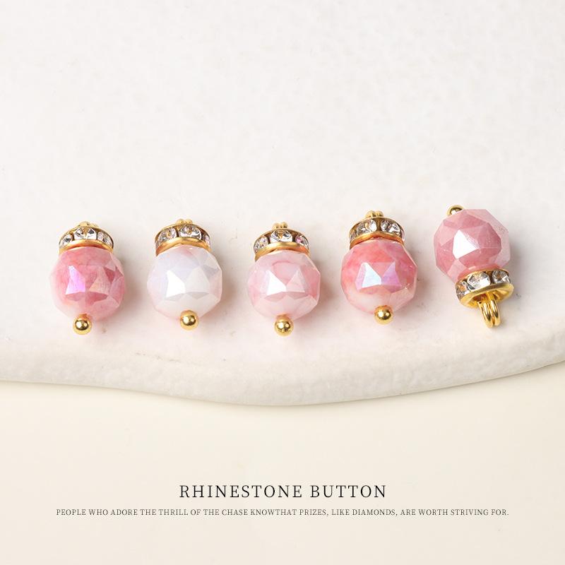5pcs Imitation Crystal Cut Color Diamond-Encrusted Small Buttons Hanfu Cheongsam Buttons Women S Shirt Cardigan Sweater Decorative Buttons 8mm white + pink
5pcs Imitation Crystal Cut Color Diamond-Encrusted Small Buttons Hanfu Cheongsam Buttons Women S Shirt Cardigan Sweater Decorative Buttons 8mm white + pink