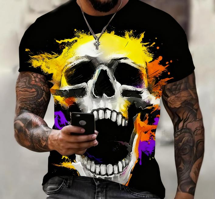 Skull Pattern 3D Printed T-shirt Cool Punk Rock Retro Tops Men s Fashionable Casual Personalized Short Sleeved Clothing XS
Skull Pattern 3D Printed T-shirt Cool Punk Rock Retro Tops Men s Fashionable Casual Personalized Short Sleeved Clothing XS