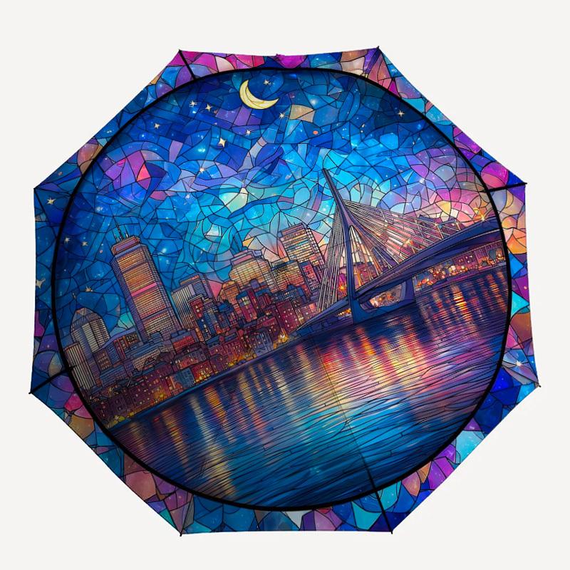 1PC Cityscape Stained Glass Pattern Small Travel Automatic Folding Umbrella, Compact Windproof Umbrella, Automatic Open/Close ,Gift-091513
1PC Cityscape Stained Glass Pattern Small Travel Automatic Folding Umbrella, Compact Windproof Umbrella, Automatic Open/Close ,Gift-091513