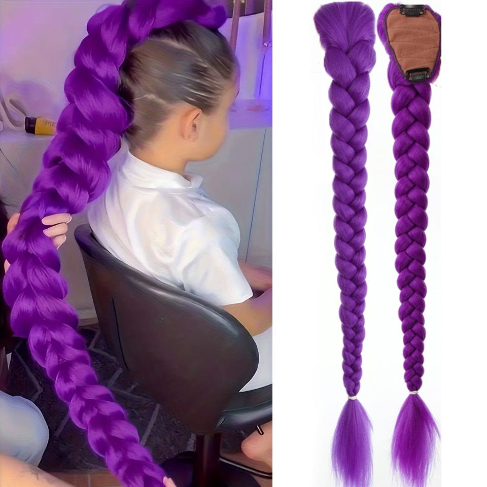 Synthetic Braided Purple Hair Ponytail Costume Hairstyle 26inch Long Ponytail with Clips for Kids Girls Halloween Christmas
Synthetic Braided Purple Hair Ponytail Costume Hairstyle 26inch Long Ponytail with Clips for Kids Girls Halloween Christmas
