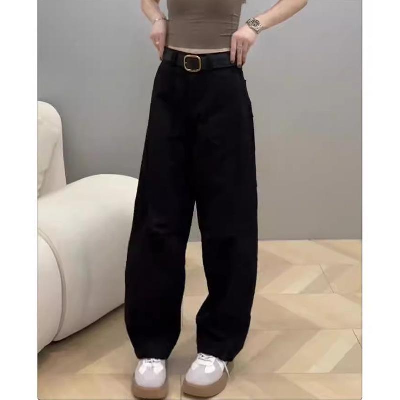 Женские джинсы карго больших размеров с высокой посадкой и широкими штанинами - Осенне-зимний прилегающий силуэт 3XL чёрный
Женские джинсы карго больших размеров с высокой посадкой и широкими штанинами - Осенне-зимний прилегающий силуэт 3XL чёрный