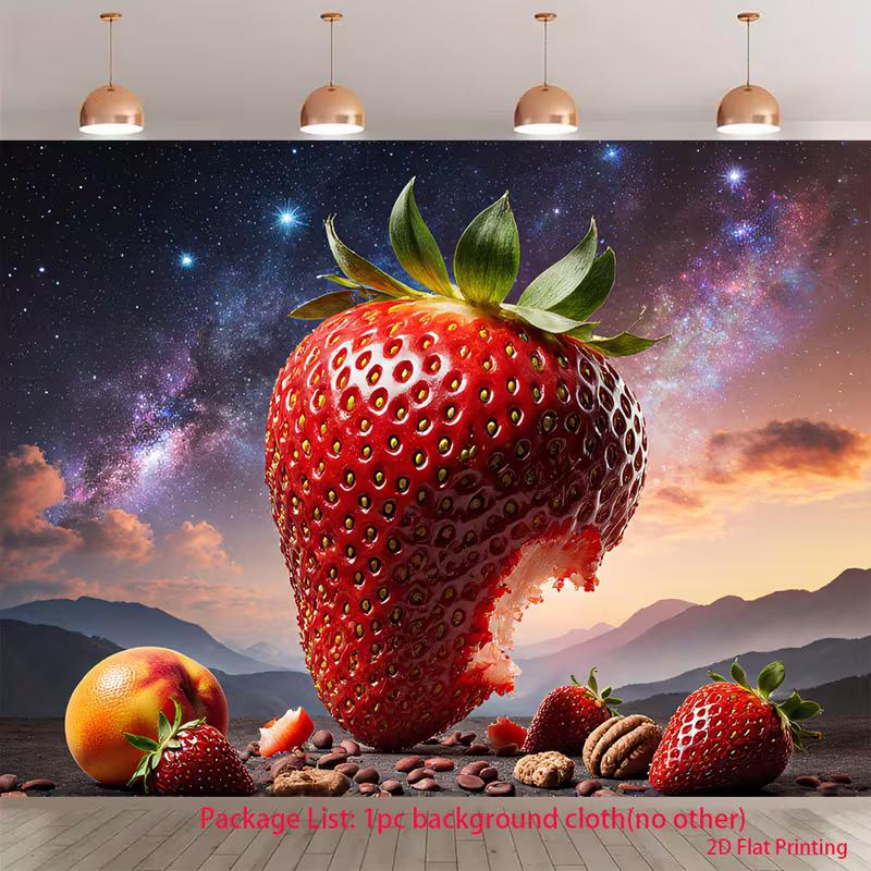 2D Cosmic Strawberry & Nebula Background for Food & Nature Themed Photoshoot 47.2x31.5inch/120*80cm
2D Cosmic Strawberry & Nebula Background for Food & Nature Themed Photoshoot 47.2x31.5inch/120*80cm