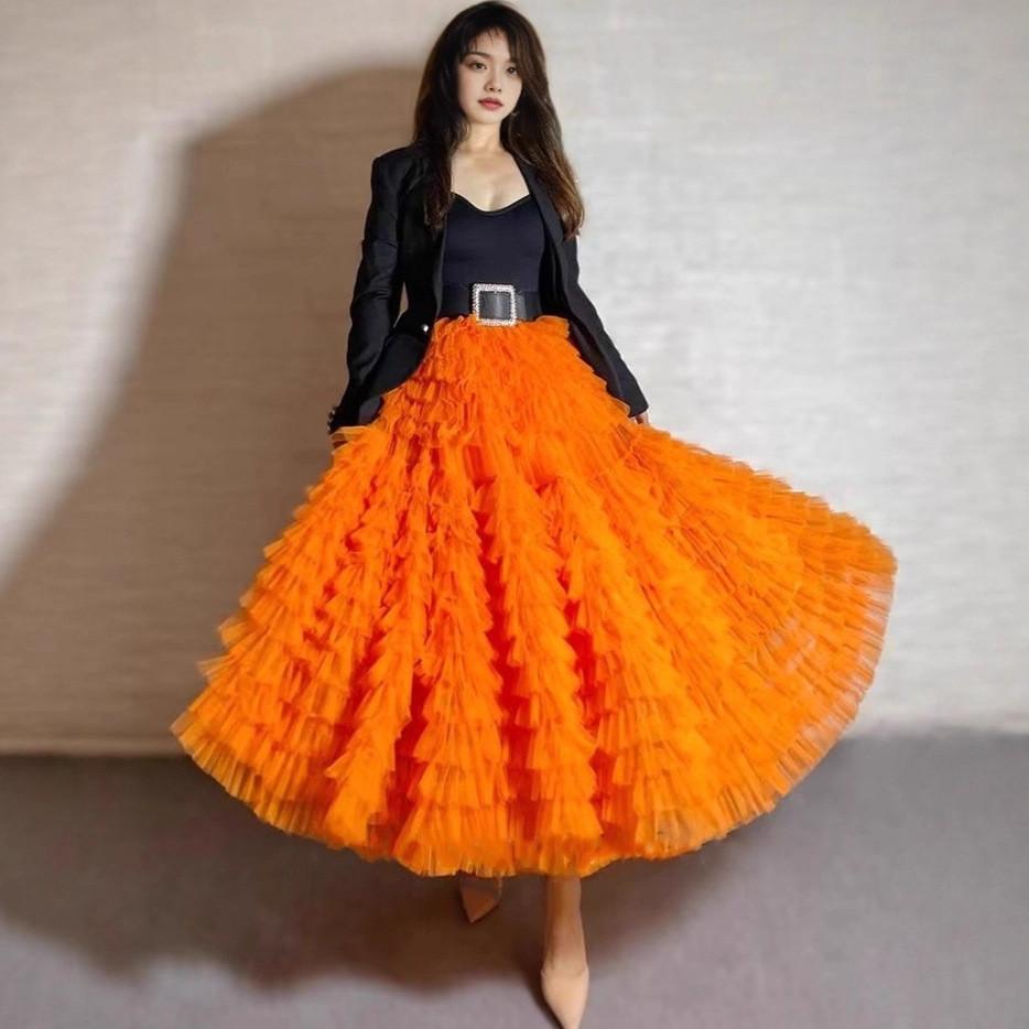 Qooth Багатоярусна спідниця з насиченими деталями, багатошарова фатинова нижня спідниця, об ємна та розкішна QT2806 One Size помаранчевий
Qooth Багатоярусна спідниця з насиченими деталями, багатошарова фатинова нижня спідниця, об ємна та розкішна QT2806 One Size помаранчевий