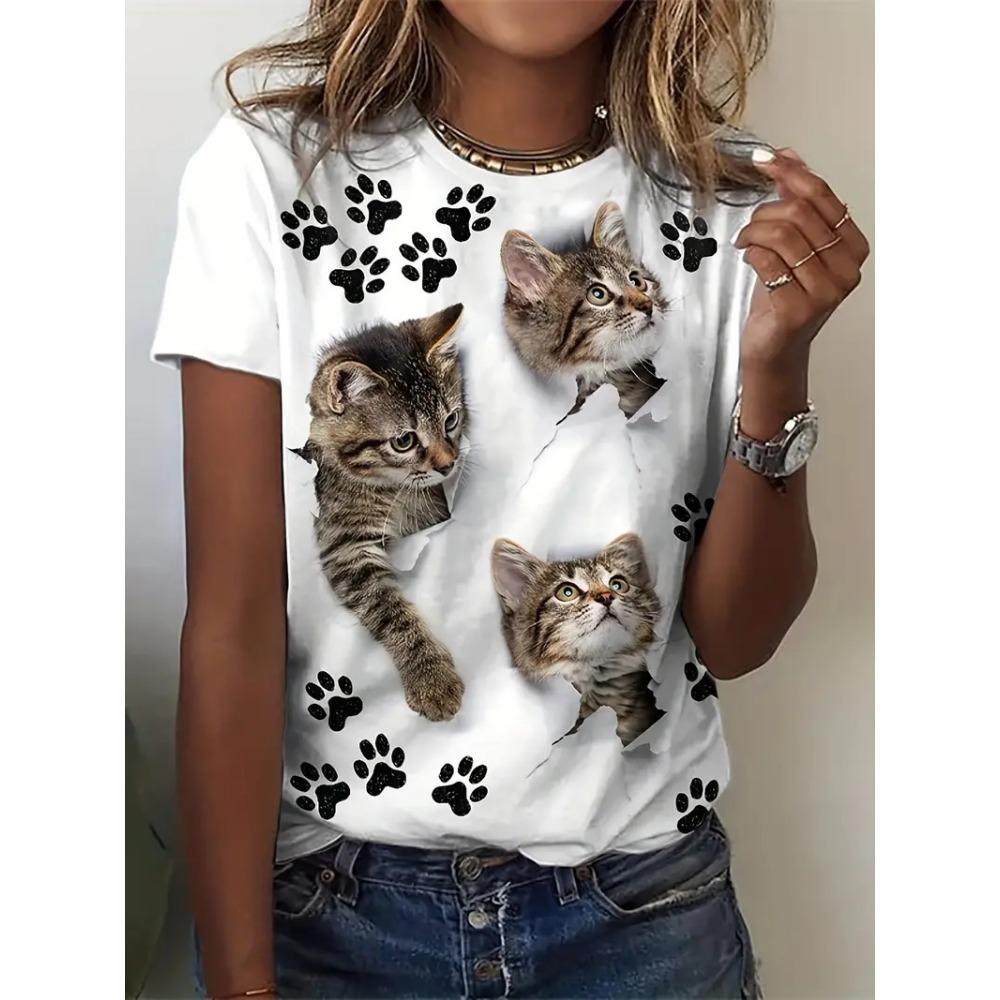 Women s clothing 3D cat print round neck T-shirt 5XL
Women s clothing 3D cat print round neck T-shirt 5XL