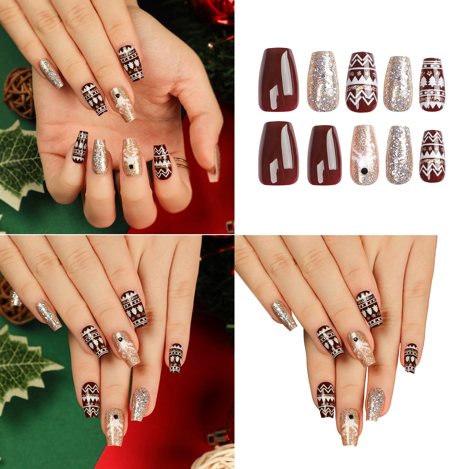 Festive Christmas Nail Long Press on Nails with Snowflake Designs Accessories for Women and Girls
Festive Christmas Nail Long Press on Nails with Snowflake Designs Accessories for Women and Girls