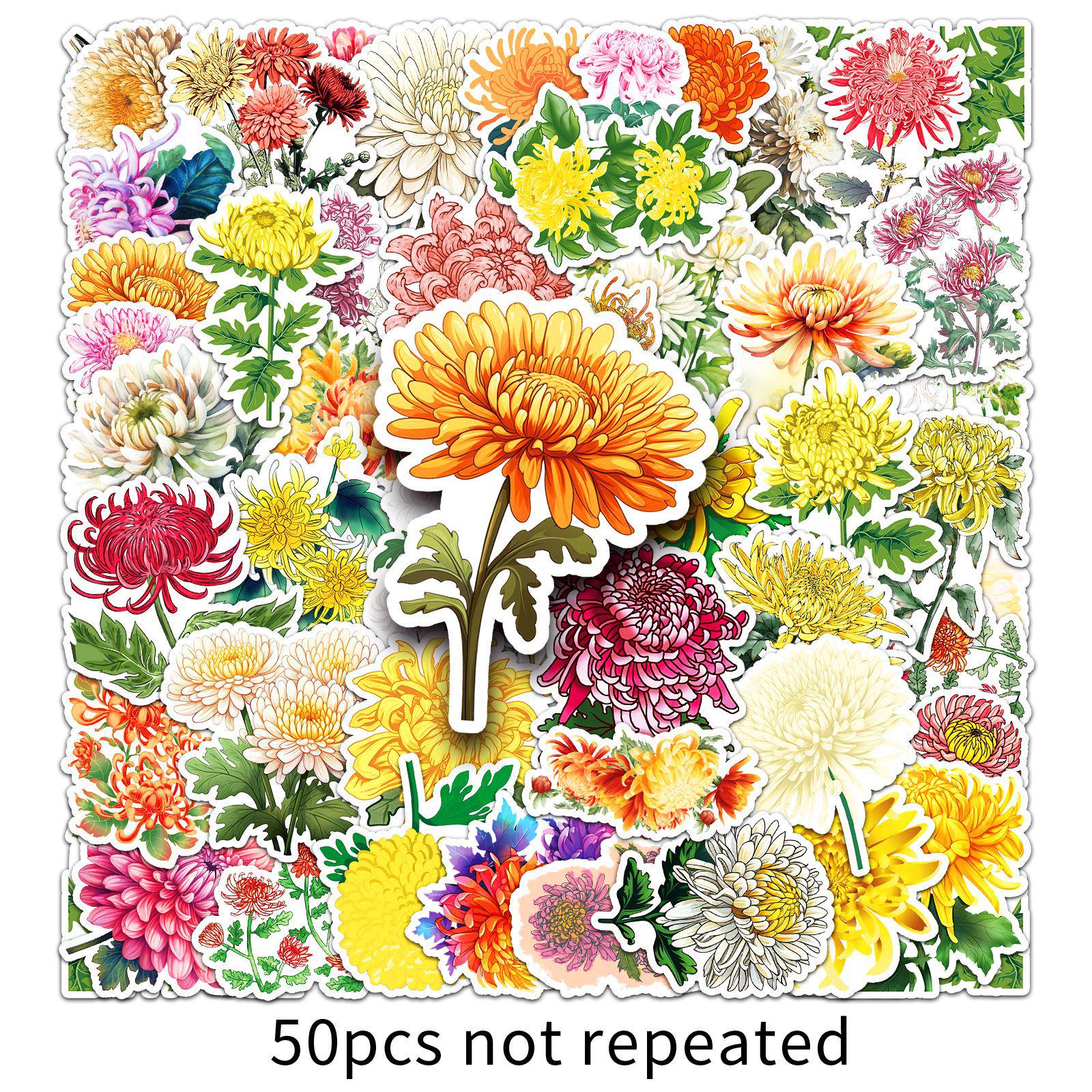 50pcs Cute Chrysanthemum Stickers: DIY Plant Decoration for Journals and Computers
50pcs Cute Chrysanthemum Stickers: DIY Plant Decoration for Journals and Computers