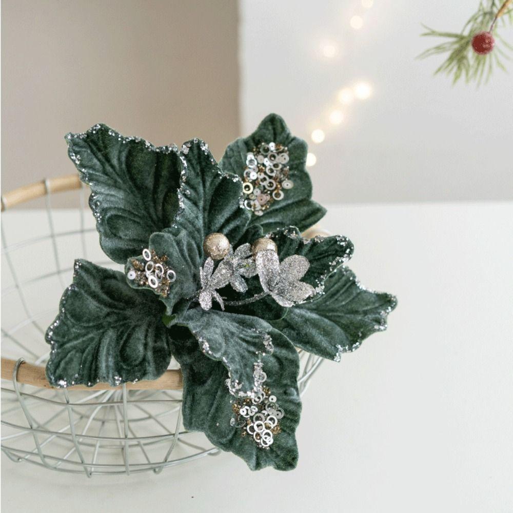 Fabric Plastic Fake Flower 22cm Christmas Decor High Quality Christmas Gift New Year зелений
Fabric Plastic Fake Flower 22cm Christmas Decor High Quality Christmas Gift New Year зелений