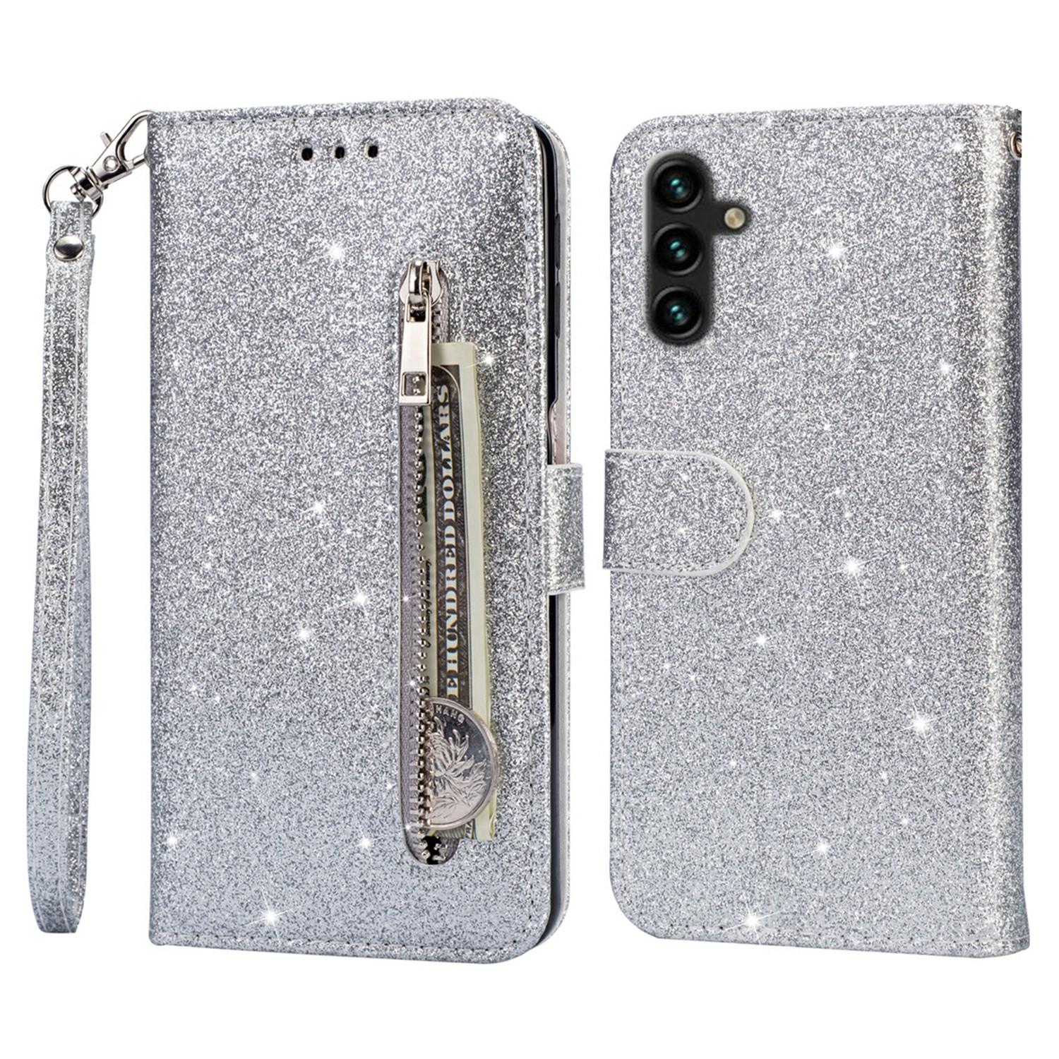 For Samsung Galaxy A15 4G Case Glittery PU Leather Cover with Zipper Pocket Silver
For Samsung Galaxy A15 4G Case Glittery PU Leather Cover with Zipper Pocket Silver