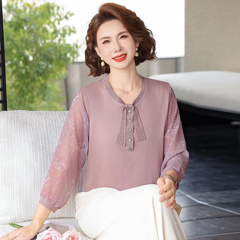 Mom s Summer Ice Silk Mesh Sleeve Top - Fashionable Three-Quarter Sleeve T-Shirt for Middle-aged and Elderly Women 4XL (Recommended for 135-150 lbs)
Mom s Summer Ice Silk Mesh Sleeve Top - Fashionable Three-Quarter Sleeve T-Shirt for Middle-aged and Elderly Women 4XL (Recommended for 135-150 lbs)