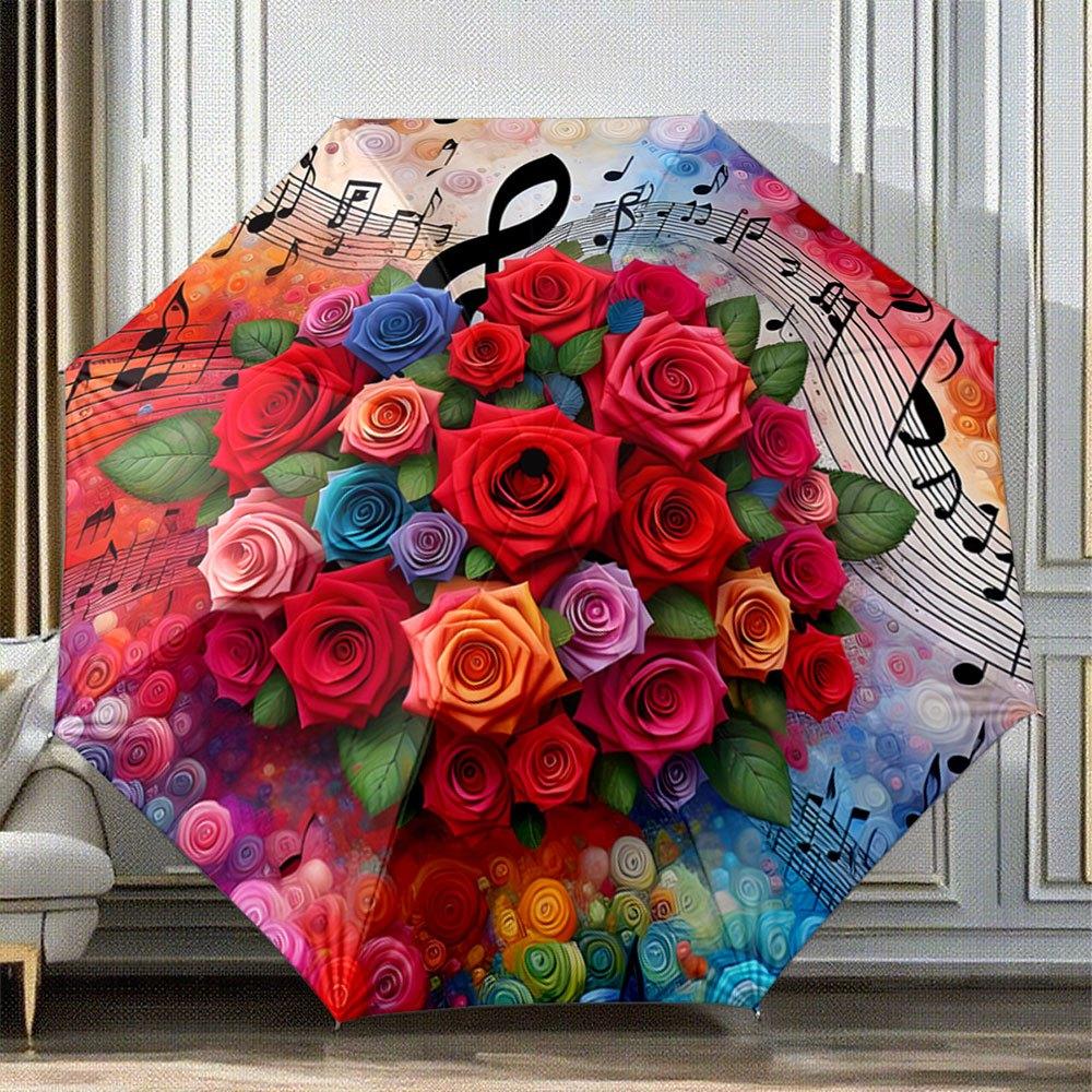 Open/Close Folding Umbrella with 8-Rib Sturdy Frame - Pink & Red Rose & Music Note Design, Multicolor Spiral Pattern (Green/Ye (as the picture,Iron&8K)
Open/Close Folding Umbrella with 8-Rib Sturdy Frame - Pink & Red Rose & Music Note Design, Multicolor Spiral Pattern (Green/Ye (as the picture,Iron&8K)