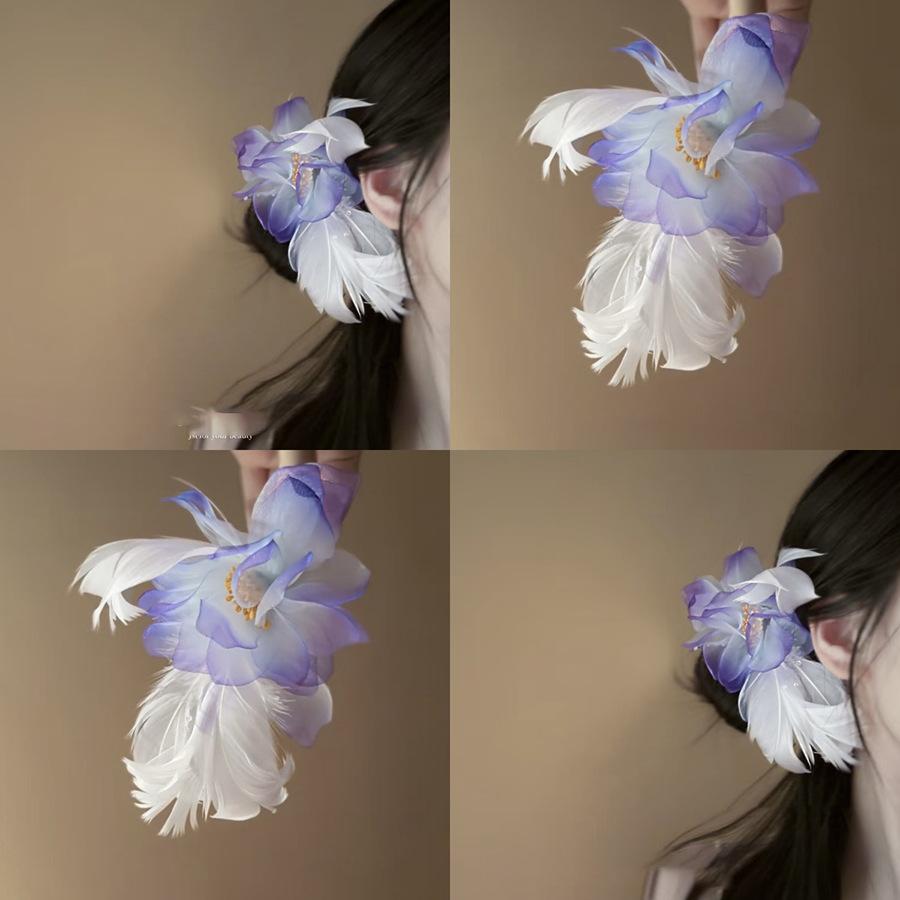Fabric flower feather side hairpin fashion temperament duck bill clip fresh and sweet atmosphere hair accessories headgear
Fabric flower feather side hairpin fashion temperament duck bill clip fresh and sweet atmosphere hair accessories headgear