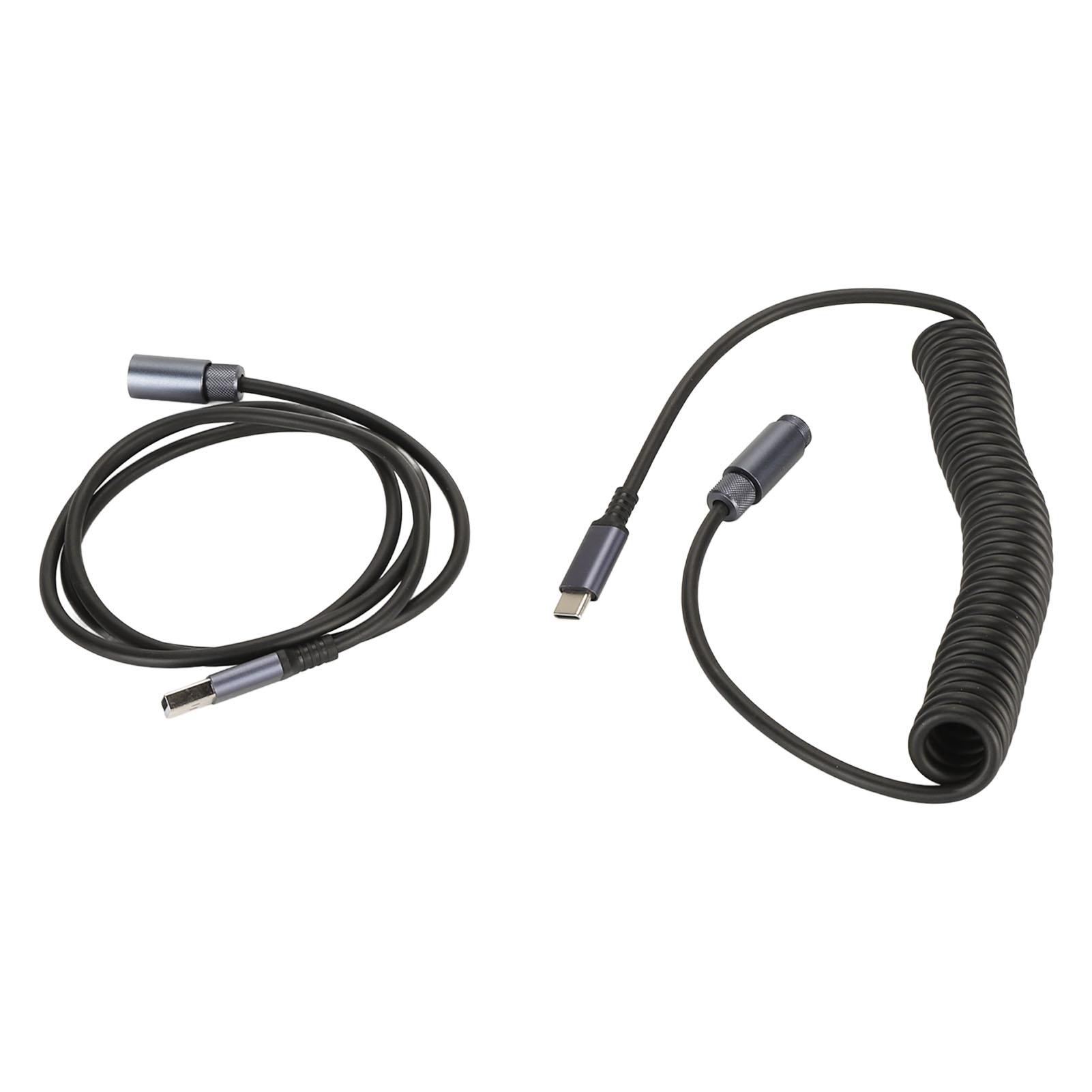 Спиральный кабель USB C Профессиональный удлиняемый кабель USB C на USB A с двумя рукавами для механической клавиатуры
Спиральный кабель USB C Профессиональный удлиняемый кабель USB C на USB A с двумя рукавами для механической клавиатуры