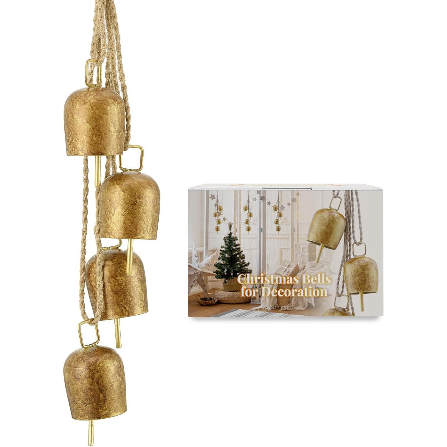 Christmas Bells,Metal Christmas Hanging Bells Vintage Decor with Jute Hanging Rope,Decorative Cow Bell,Christmas Party,Christmas Wreath
Christmas Bells,Metal Christmas Hanging Bells Vintage Decor with Jute Hanging Rope,Decorative Cow Bell,Christmas Party,Christmas Wreath