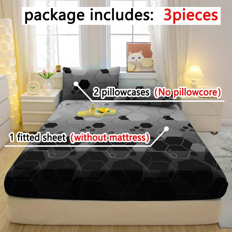 3-Piece Simple Modern Geometry Pattern Matte Three Piece Fitted Sheet Set, Bedroom Printed Bed Cover Set, Bedding 90x200cm
3-Piece Simple Modern Geometry Pattern Matte Three Piece Fitted Sheet Set, Bedroom Printed Bed Cover Set, Bedding 90x200cm