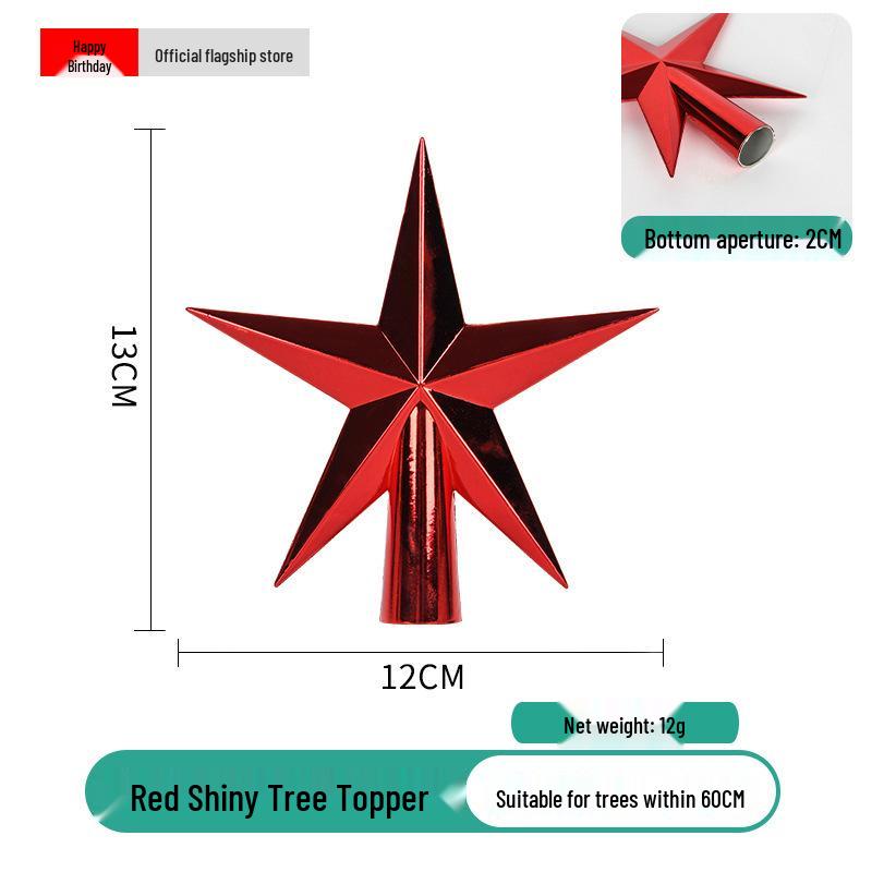 Electroplated Five-Pointed Star Christmas Tree Topper - Gold, Silver, Red Ornaments
Electroplated Five-Pointed Star Christmas Tree Topper - Gold, Silver, Red Ornaments