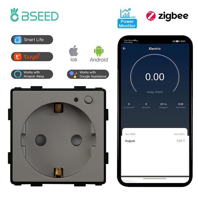 BSEED Zigbee Smart Plug Power Monitoring Internet Socket Electric Wall Outlet Tuya Smart Life Google Alexa Wireless Control 100-240V
BSEED Zigbee Smart Plug Power Monitoring Internet Socket Electric Wall Outlet Tuya Smart Life Google Alexa Wireless Control 100-240V