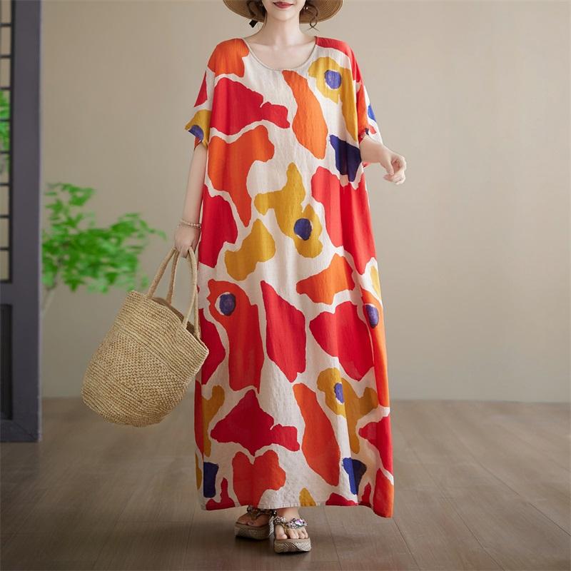 Short sleeve Plus size Cotton vintage floral new in dresses for women casual loose maxi long summer dress
Short sleeve Plus size Cotton vintage floral new in dresses for women casual loose maxi long summer dress