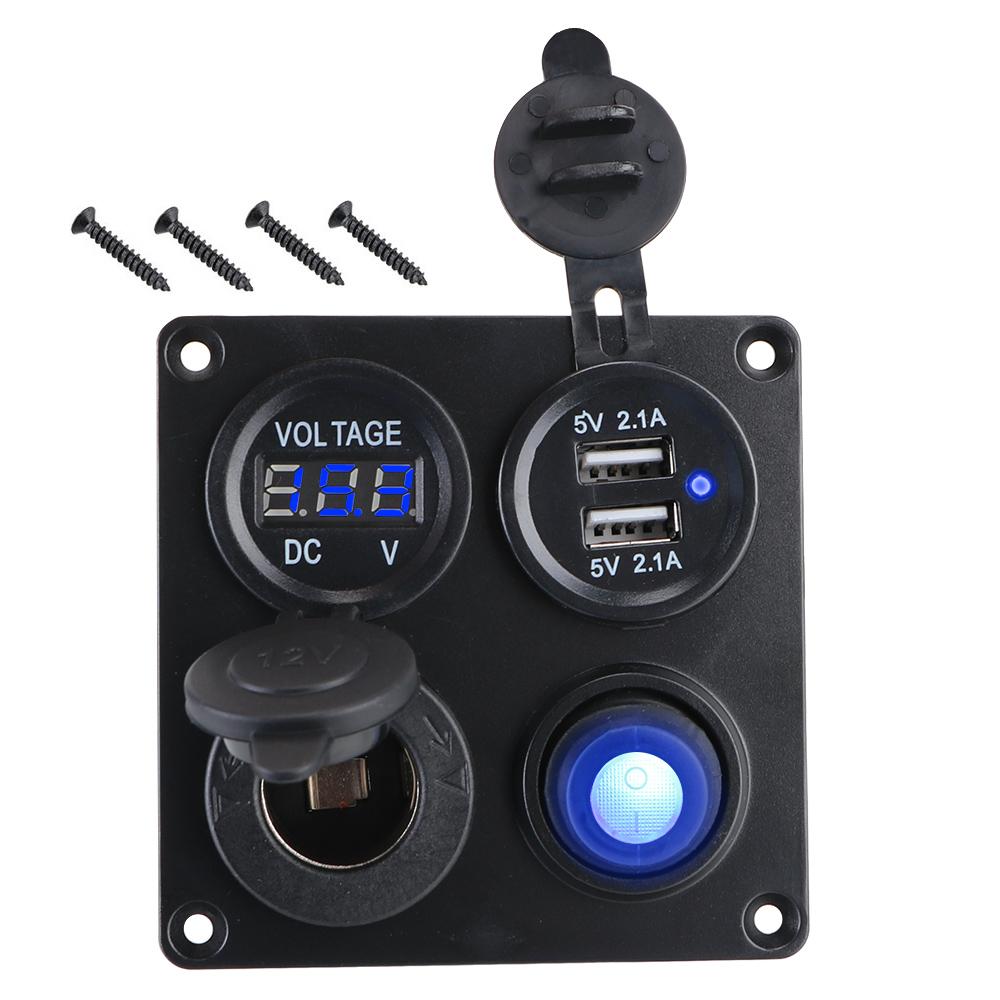 6 Gang Switch Panel With 4.2A Dual USB Ports Digital Voltage Display Cigarette Lighter Socket Waterproof For Car Boats Truck ATV
6 Gang Switch Panel With 4.2A Dual USB Ports Digital Voltage Display Cigarette Lighter Socket Waterproof For Car Boats Truck ATV