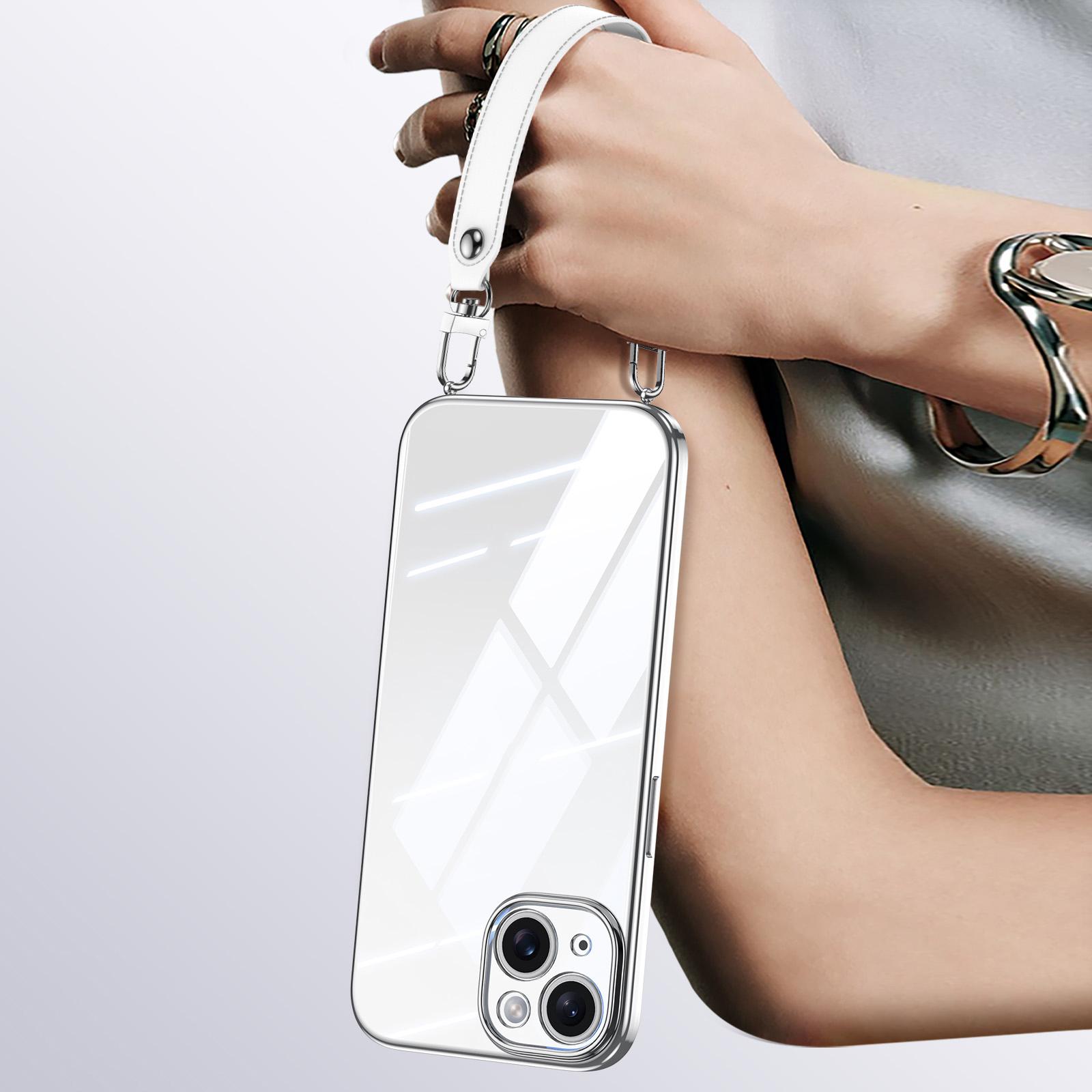 SULADA For iPhone 15 Case Electroplating Ultra Clear Soft TPU Phone Cover with PU Wrist Strap A
SULADA For iPhone 15 Case Electroplating Ultra Clear Soft TPU Phone Cover with PU Wrist Strap A