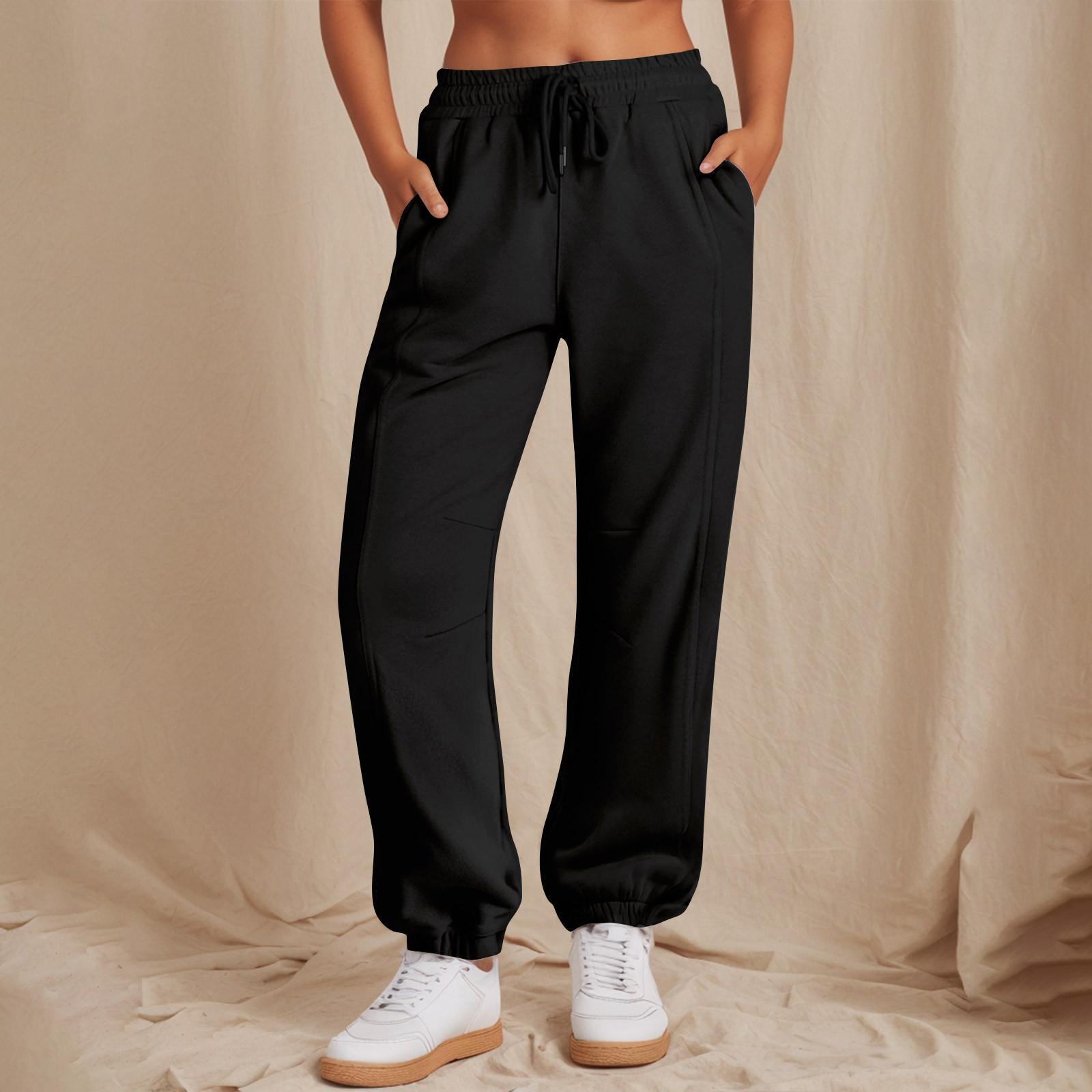 Женские модные повседневные однотонные спортивные штаны с завязками L чёрный
Женские модные повседневные однотонные спортивные штаны с завязками L чёрный