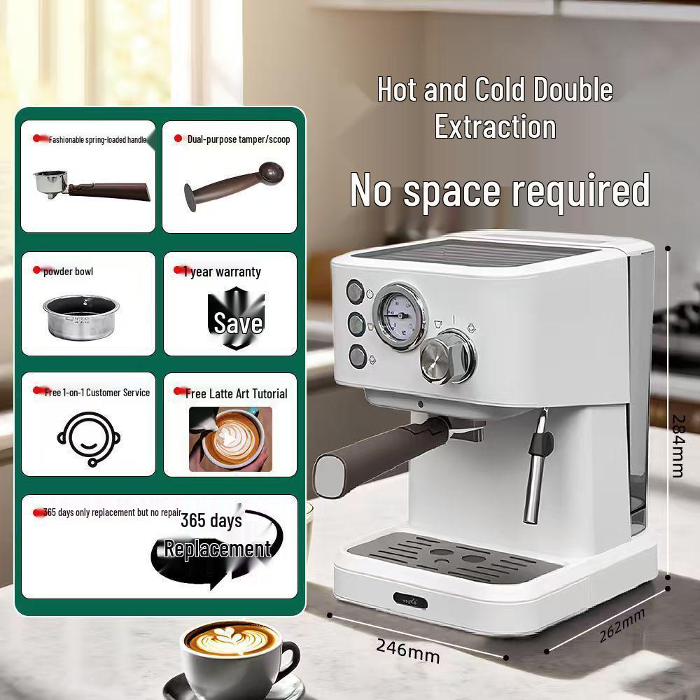 Compact Semi-Automatic Coffee Machine with Espresso, Americano, and Milk Frothing Features
Compact Semi-Automatic Coffee Machine with Espresso, Americano, and Milk Frothing Features