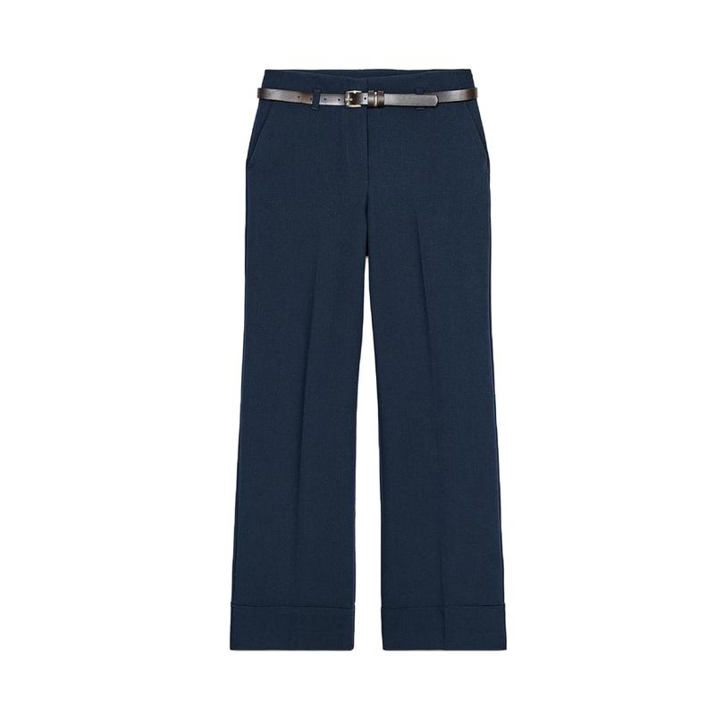 Spring New Women clothes High Waist Straight Curling Trousers With Belt Simple Casual Trousers 1478034 Sea Blue L
Spring New Women clothes High Waist Straight Curling Trousers With Belt Simple Casual Trousers 1478034 Sea Blue L