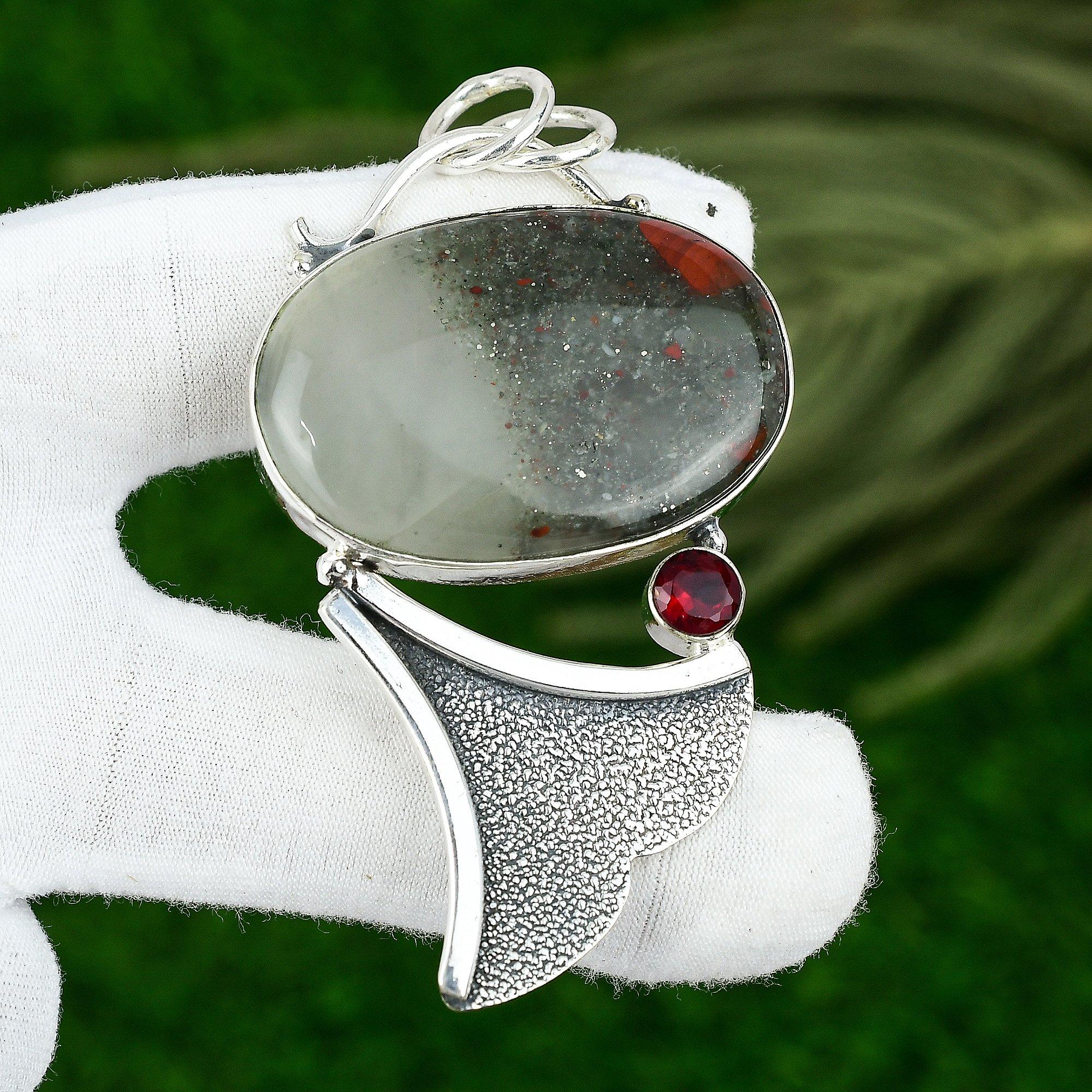 925 Sterling Silver Oval Natural Tabu Jasper Mozambique Garnet Pendant Jewelry
925 Sterling Silver Oval Natural Tabu Jasper Mozambique Garnet Pendant Jewelry