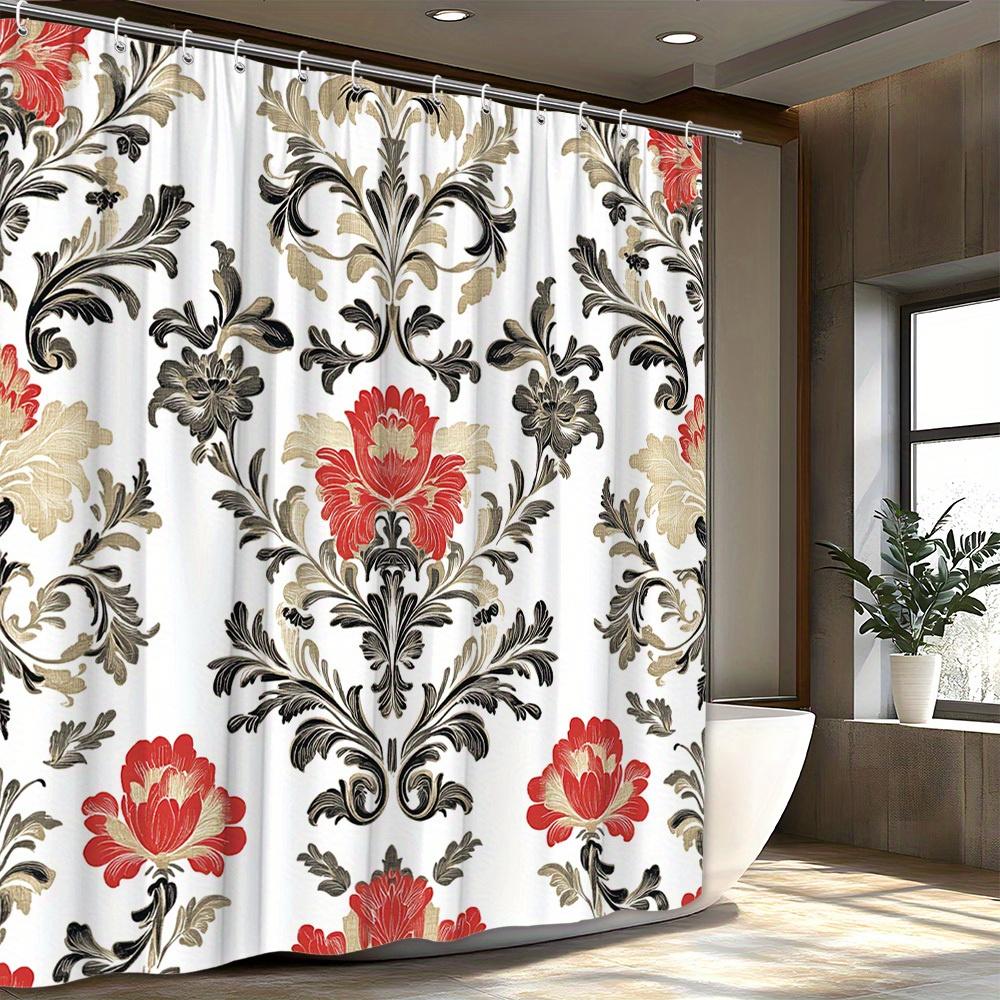 1Pc Elegant Red Peony Floral Shower Curtain With Hook, Polyester Fabric, Machine Washable, Suitable For Bathroom Decoration W60H190(CM)-1 Pcs
1Pc Elegant Red Peony Floral Shower Curtain With Hook, Polyester Fabric, Machine Washable, Suitable For Bathroom Decoration W60H190(CM)-1 Pcs