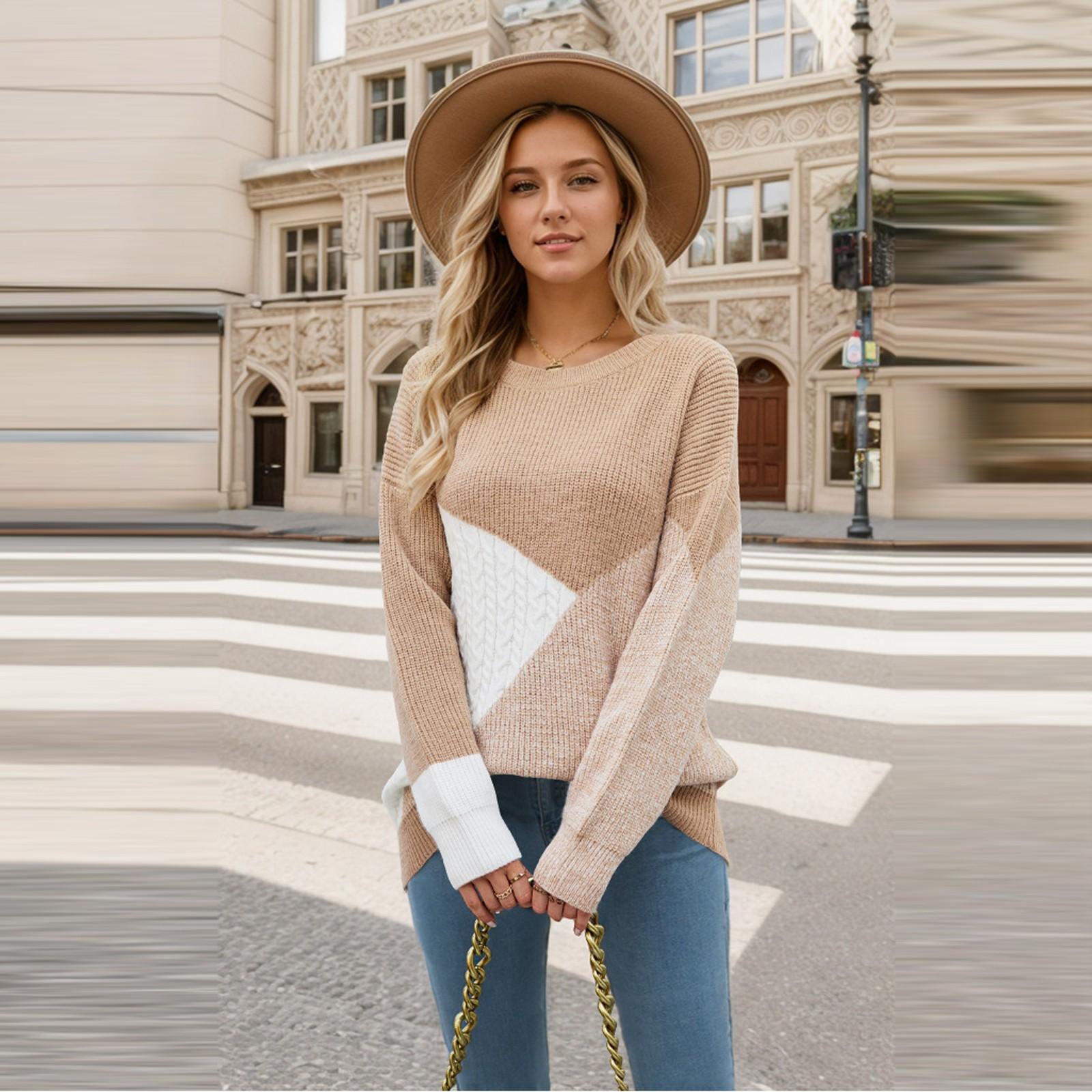 Женский модный повседневный свитер в тон цветам, свободный свитер большого размера XL хаки
Женский модный повседневный свитер в тон цветам, свободный свитер большого размера XL хаки