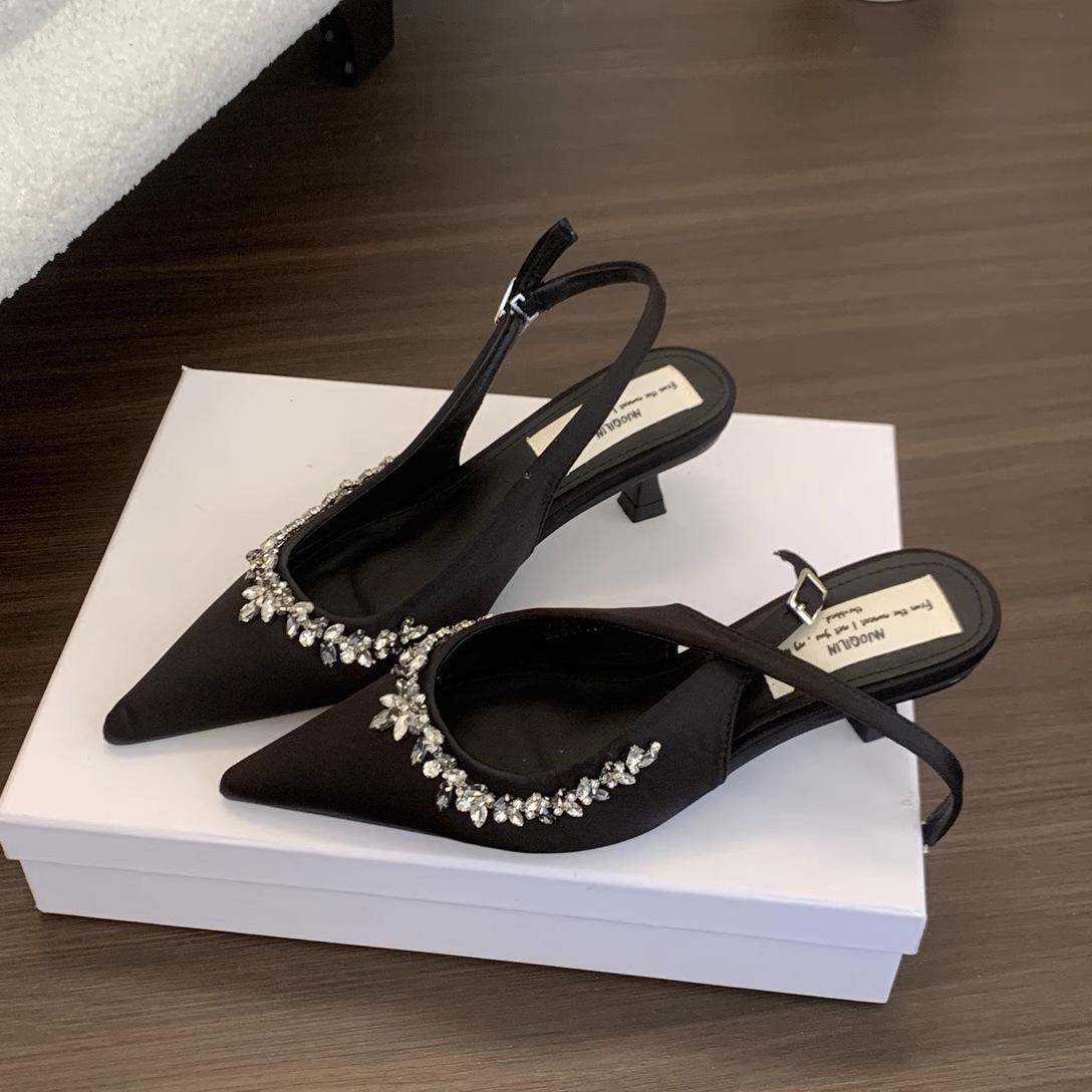 Evening shoes French temperament rhinestone single shoes pointed high heels early spring new bag head sandals with skirt fairy shoes 35
Evening shoes French temperament rhinestone single shoes pointed high heels early spring new bag head sandals with skirt fairy shoes 35