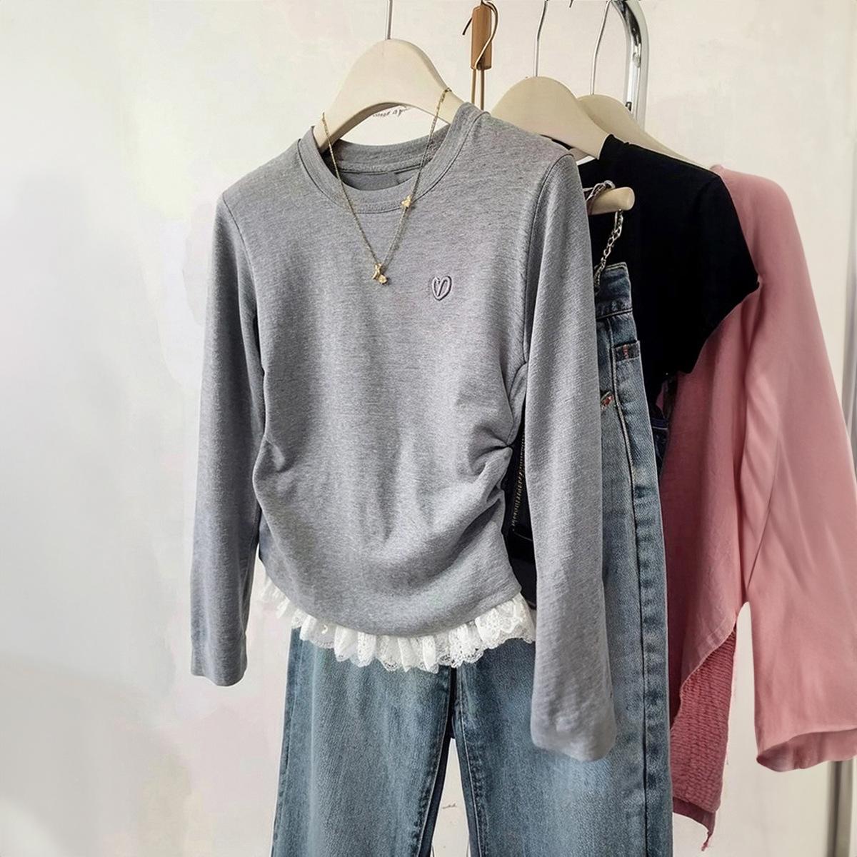 Повседневная отпускная кружевная однотонная футболка с длинным рукавом женская 2025 осень и зима S серый
Повседневная отпускная кружевная однотонная футболка с длинным рукавом женская 2025 осень и зима S серый