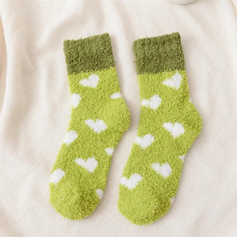 Autumn and Winter Coral Fleece Floor Socks for Girls Cute Half-fleece Heart-shaped Socks Winter Thickened Warm Mid-calf Socks One Size
Autumn and Winter Coral Fleece Floor Socks for Girls Cute Half-fleece Heart-shaped Socks Winter Thickened Warm Mid-calf Socks One Size