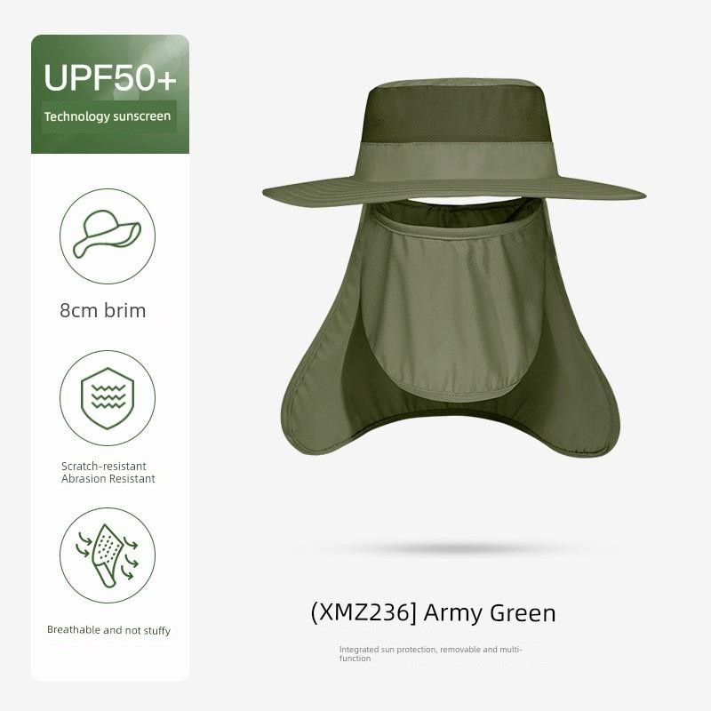 Summer Sun Protection Sun Hat Men s and Women s Outdoor Hiking Fishing Breathable Detachable Big Brim Mask Topless Hat XMZ236 Army Green One size
Summer Sun Protection Sun Hat Men s and Women s Outdoor Hiking Fishing Breathable Detachable Big Brim Mask Topless Hat XMZ236 Army Green One size