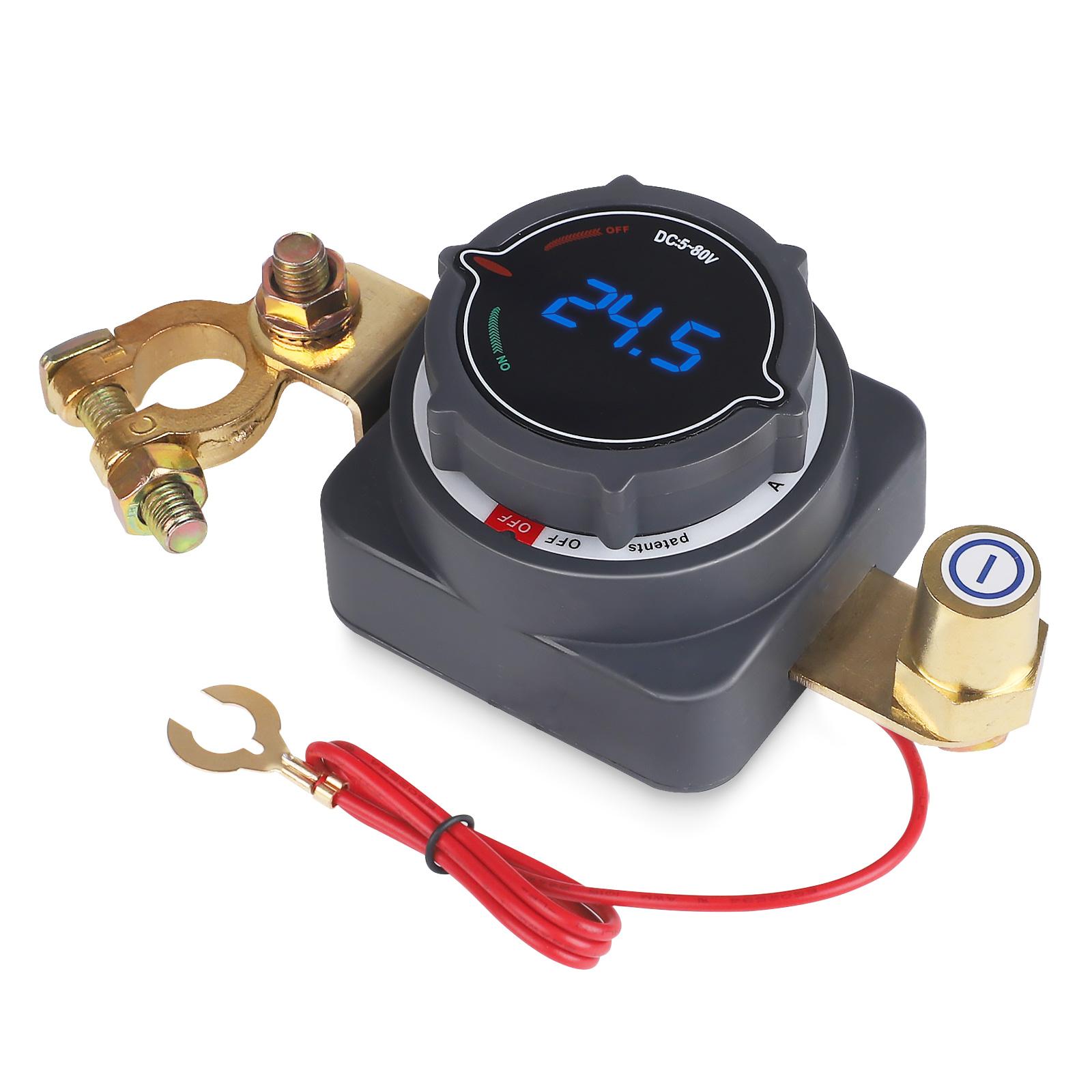 Battery Disconnect Switch with Voltmeter DC 5-80V Master Isolator On Off Kill Switch for Marine Boat RV Car Truck Camper Trailer
Battery Disconnect Switch with Voltmeter DC 5-80V Master Isolator On Off Kill Switch for Marine Boat RV Car Truck Camper Trailer